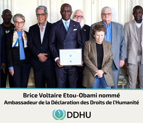 Brice Voltaire Etou-Obami nommé Ambassadeur de la Déclaration des Droits de l’Humanité